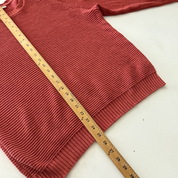 MARINE LAYER Burnt Orange Thick Knit Crew Neck Pullover Sweater Mens LARGE - Picture 8 of 10